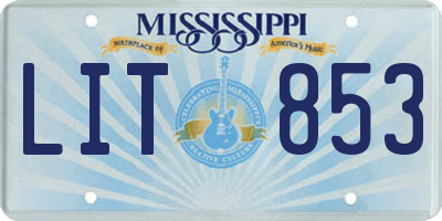 MS license plate LIT853