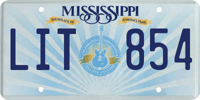 MS license plate LIT854