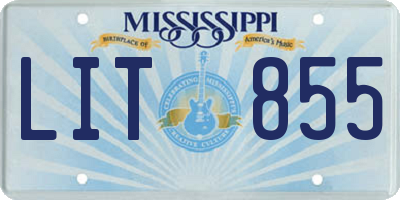 MS license plate LIT855