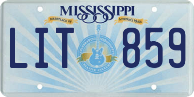 MS license plate LIT859