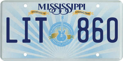 MS license plate LIT860