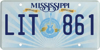 MS license plate LIT861