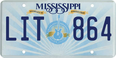MS license plate LIT864