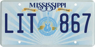MS license plate LIT867