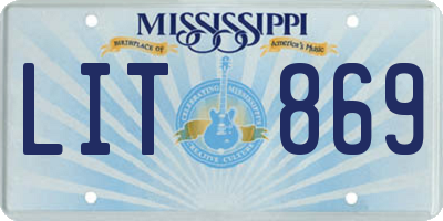 MS license plate LIT869