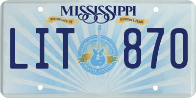 MS license plate LIT870
