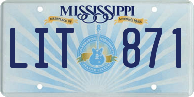 MS license plate LIT871