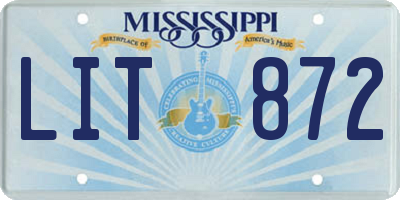 MS license plate LIT872