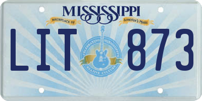 MS license plate LIT873