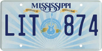 MS license plate LIT874