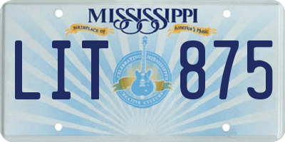 MS license plate LIT875