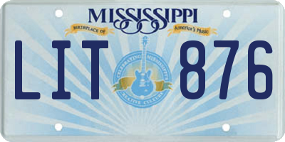 MS license plate LIT876