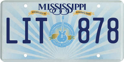 MS license plate LIT878