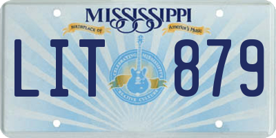 MS license plate LIT879