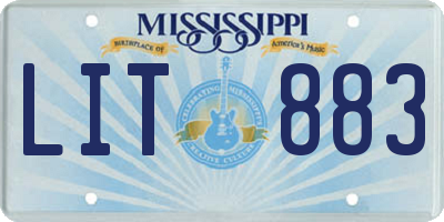 MS license plate LIT883