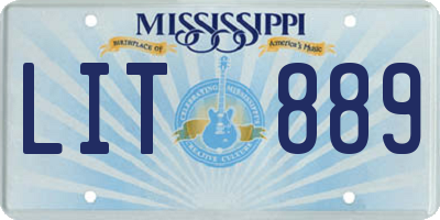 MS license plate LIT889