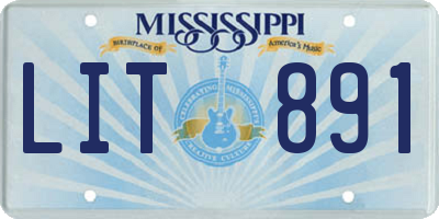 MS license plate LIT891