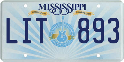 MS license plate LIT893