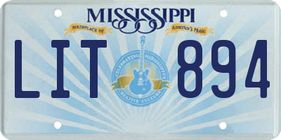 MS license plate LIT894