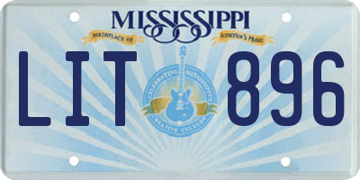 MS license plate LIT896