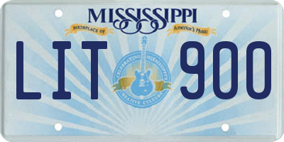 MS license plate LIT900