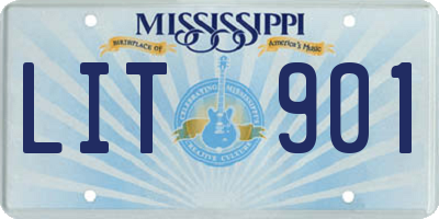 MS license plate LIT901