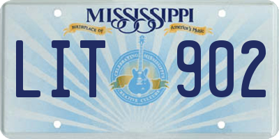 MS license plate LIT902