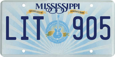 MS license plate LIT905