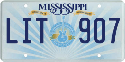 MS license plate LIT907