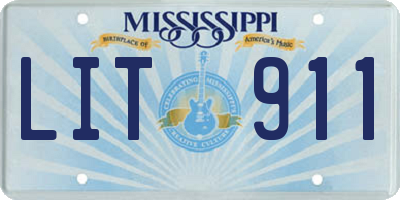 MS license plate LIT911
