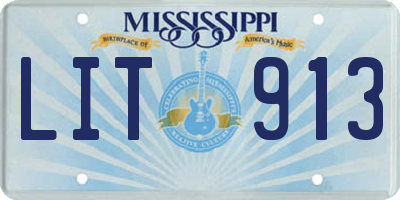 MS license plate LIT913
