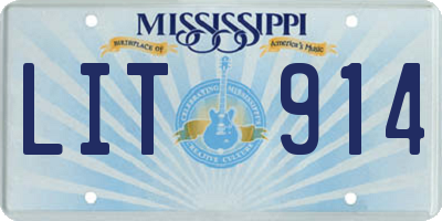 MS license plate LIT914