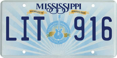 MS license plate LIT916