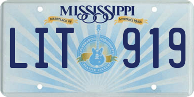 MS license plate LIT919