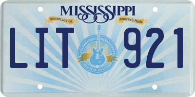 MS license plate LIT921