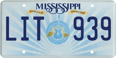 MS license plate LIT939