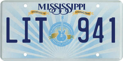 MS license plate LIT941