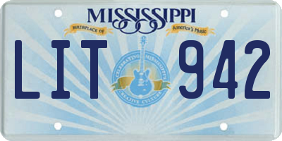 MS license plate LIT942