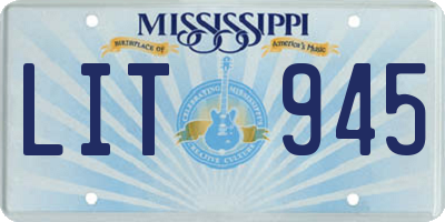 MS license plate LIT945