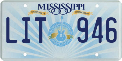 MS license plate LIT946