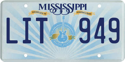 MS license plate LIT949
