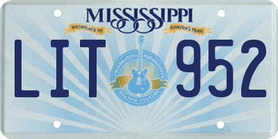 MS license plate LIT952