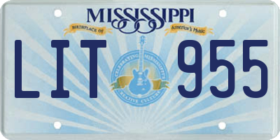 MS license plate LIT955