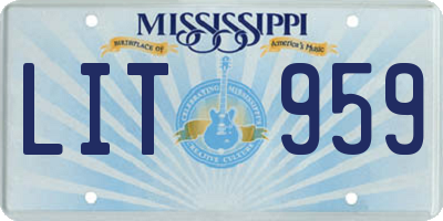 MS license plate LIT959