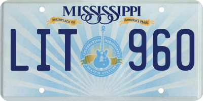 MS license plate LIT960