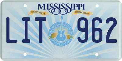 MS license plate LIT962
