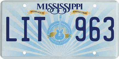 MS license plate LIT963