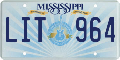 MS license plate LIT964