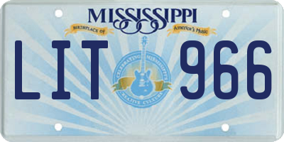MS license plate LIT966