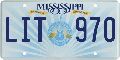 MS license plate LIT970